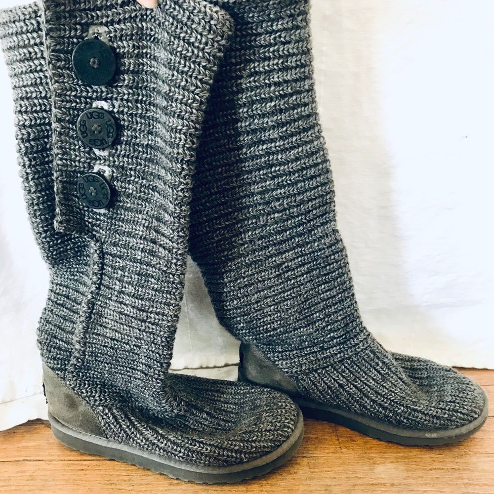 Gray Ugg Australia Knit Boots